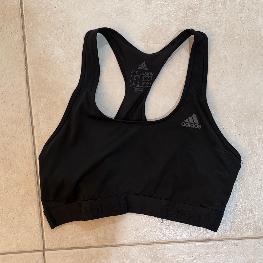 Adidas Women's Alphaskin Black Sports Bra
